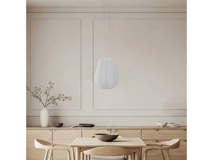 Lindby - Hanglamp - 1licht - Stof - H: 38 cm - E27 - wit