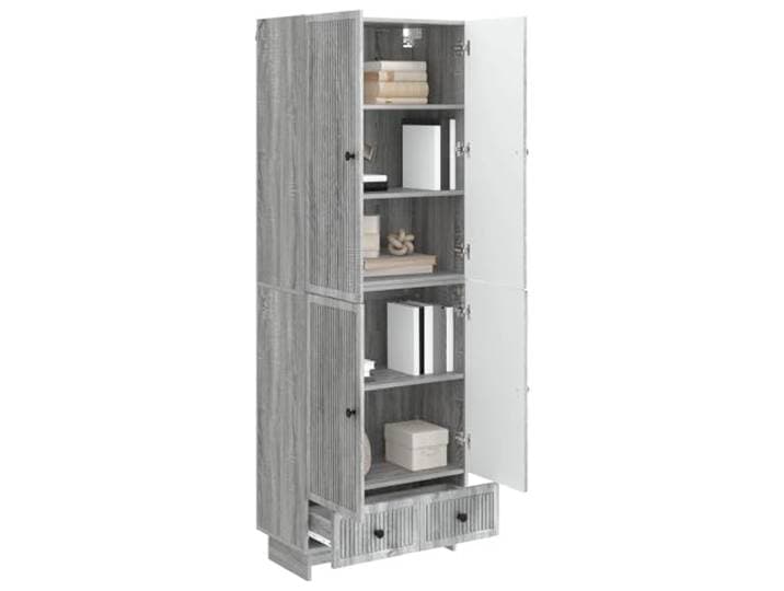 KTHLBRH 2-teiliges Schrank-Set Sonoma, grau, 66 x 34,5 x 95 cm Technisches Holz, 3 Einlegeböden, 4 Türen, 1 Schublade, Wandmontage