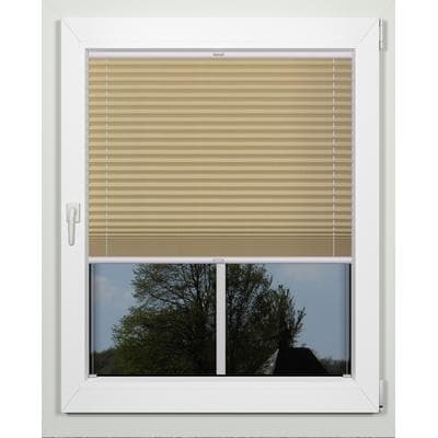 Plissee INDEKO "simple, mit Bohren, nach Maß, verspannt", braun (lattemacciato, weiß), B:87cm H:100cm, Obermaterial: 94% Polyester, 6% sonstige Fasern, Plissees, nach Maß