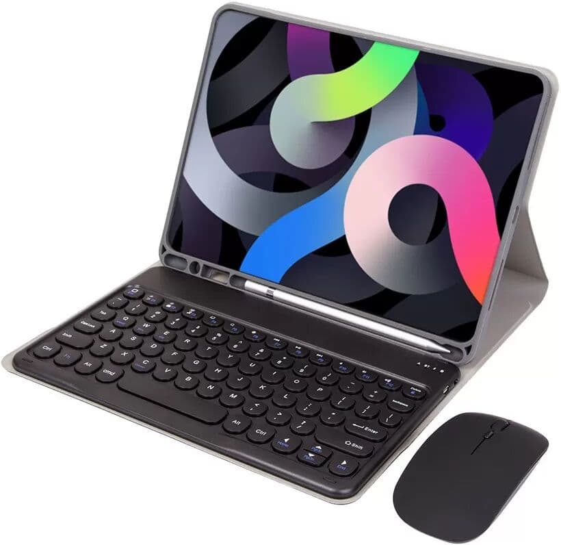 INF Bluetooth Tastaturhülle - Mitternachtsschwarz + Bluetooth Maus kompatibel mit Samsung Galaxy Tab S9 11-Zoll