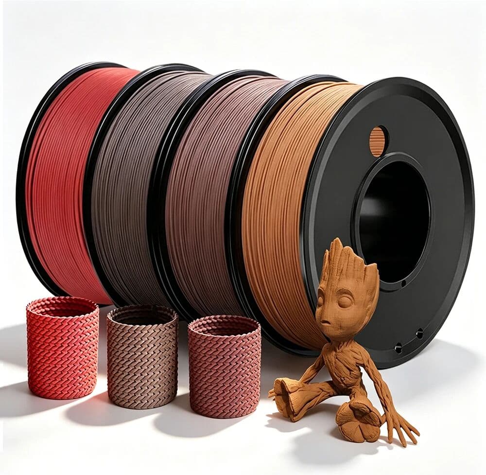 EasyThreed wood pla Filament 250g 500g 1Kg 3D Printer Filament Teak Wood,Ebony wood,Red wood,Sandal Wood1.75mm for 3D Printing Material PLA