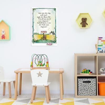 Wanddekoobjekt LUCKYLINDE "Oh wie schön ist Panama", bunt, B:20cm H:30cm T:0,3cm, Blech, Wanddekoobjekte, Exklusive JANOSCH Kindermotive, Stahlschild
