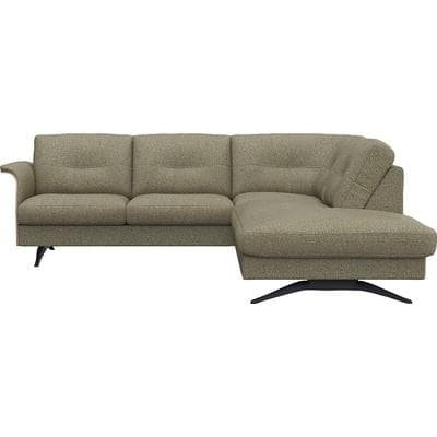Ecksofa FLEXLUX "Glow, super bequem durch hochwertigem Sitzaufbau mit Federkern, L-Form", grün (fall grün), B:236cm H:81cm T:224cm, 62% Polyester/17%Baumwolle/14%Viscose/7%Leinen, Sofas, Ecksofa, Modernes skandinavisches Design
