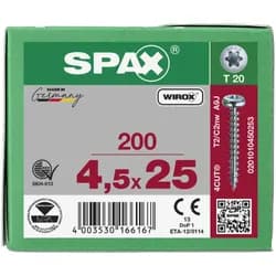 SPAX Halbrundkopf T-STAR plus 4CUT Vollgewinde WIROX A3J 4,5x25 - 200 Stk