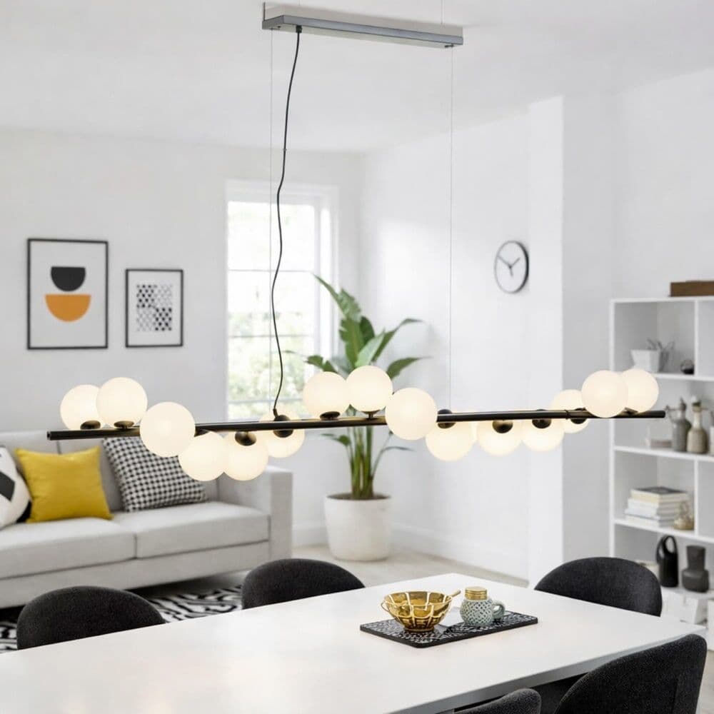 Kare Design Lámpara colgante negro 150 cm de vidrio