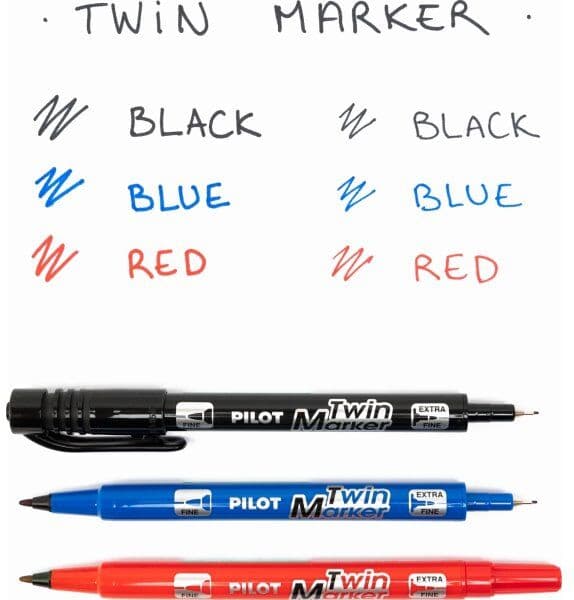 Pilot Twin Marker   Blå