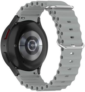 Everyday Crate Samsung Galaxy Watch 7 Silicone Watch Band With Marine Silver Buckle Soft Replacement Strap gray