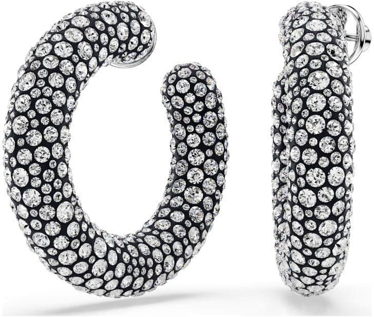 Swarovski Sublima rengaskorvakorut, vaalea metalli ja kirkkaat kristallit
