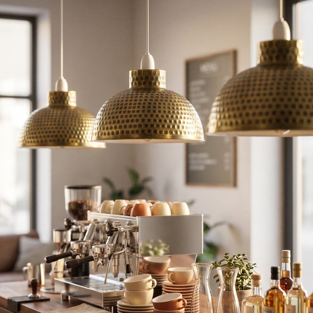 Metro Aryansh 16.5 cm H Bowl Pendant Shade ( Screw On ) Green Brass 16.5cm H X 26cm W X 26cm D