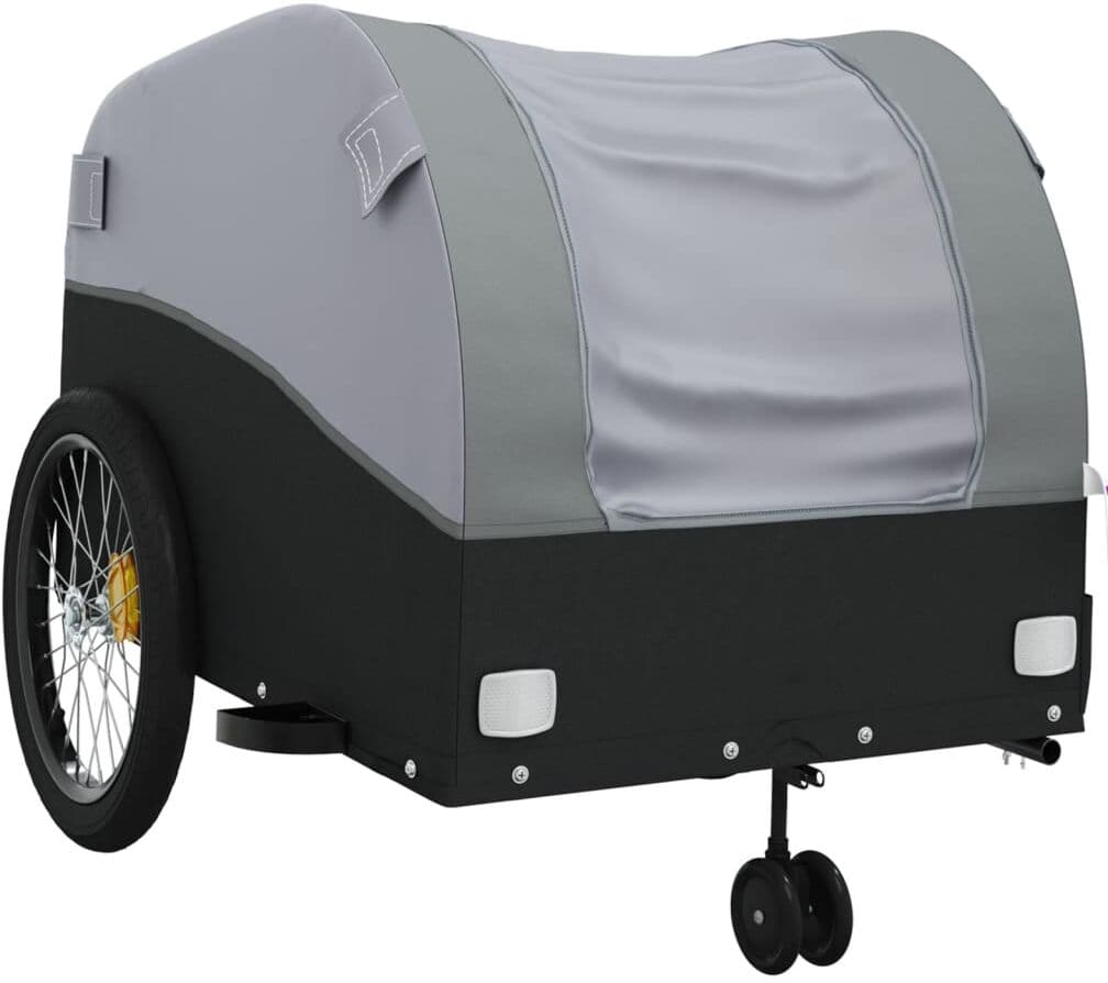 vidaXL Remorque de vélo noir et gris 45 kg fer