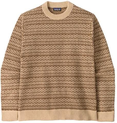 Patagonia Mens Recycled Wool-Blend Sweater, Snow Squail / Natural L
