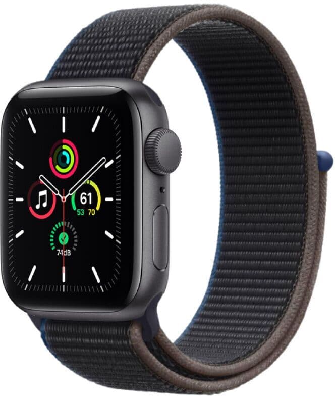 Apple Watch SE Aluminium 40 mm (2020)   Wi-Fi   Gwiezdna Szarość   Sport Loop Węglowa Szarość - Refurbished