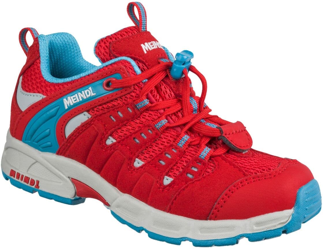 Wanderschuh MEINDL "Respond Junior", Mädchen, Gr. 35, Normalschaft, rot (rosso, azur), Mesh, Veloursleder, Schuhe Wanderschuh, Robust, flexibel, strapazierfähig und multifunktionell rosso, azur 35, Normalschaft