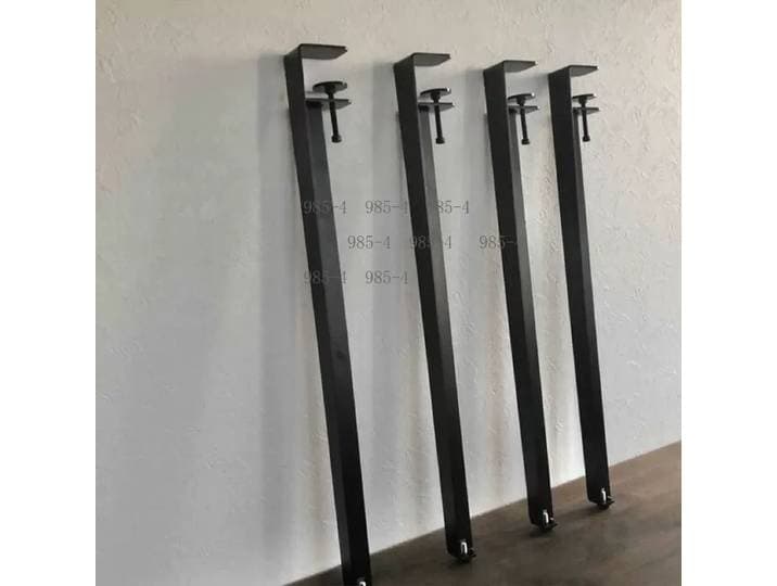 Support de pied de table en forme de F avec roulettes mobiles