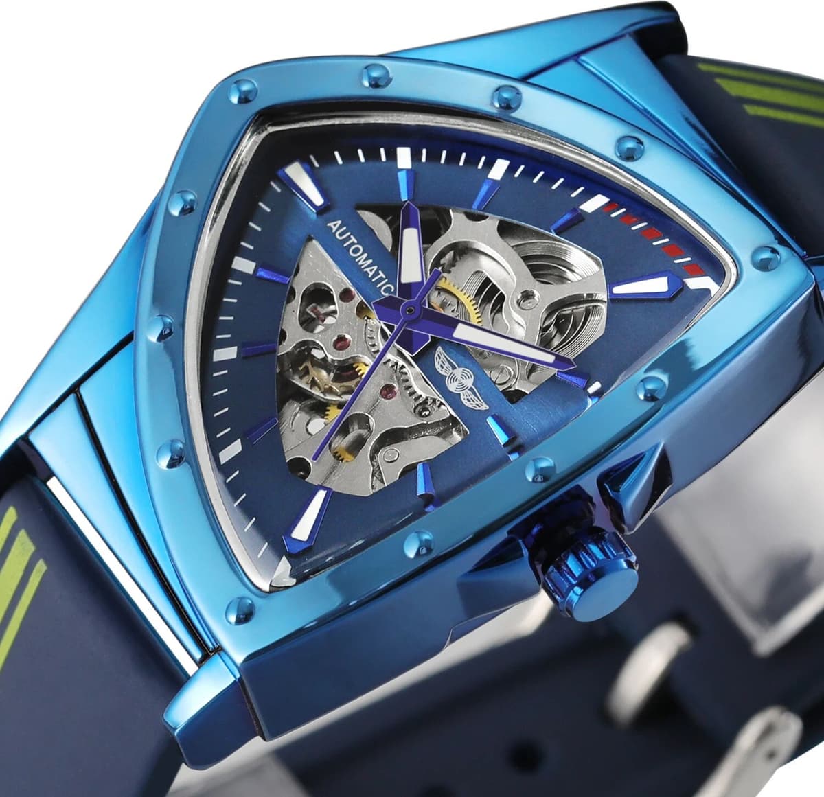 T-WINNER WINNER Designer Luxury Fashion Man Watch Triangle Steel Skeleton Mechanical Automatic Movement Clock Sports Silicone strap Wrist