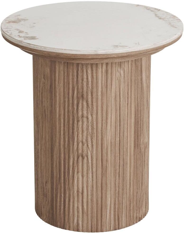 Isa sofabord hjørnebord Ø45cm keramikk hvit.