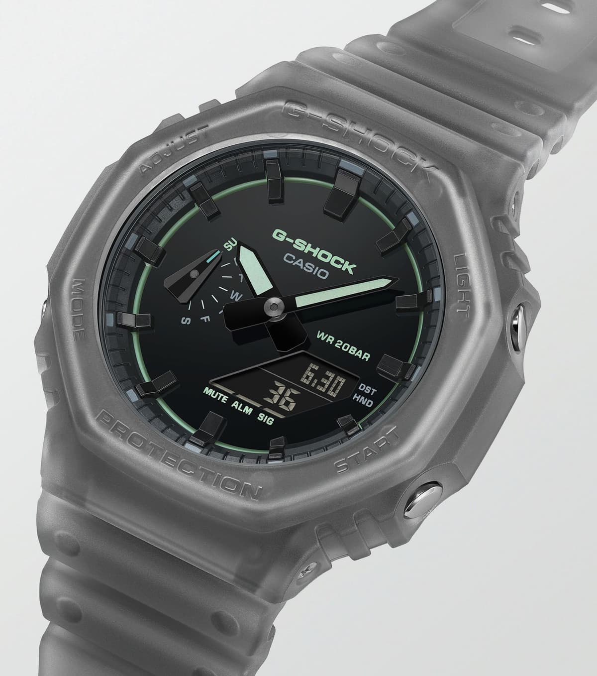 Chronograph CASIO G-SHOCK, grau (grau, grün), Armbanduhren, Herren, Chronograph, Quarzuhr, Armbanduhr, Herrenuhr, analog, digital
