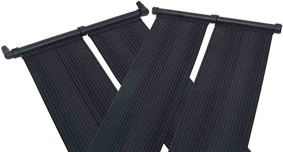 vidaXL Painéis aquecedores solares de piscina 2 pcs 80x310 cm Negro