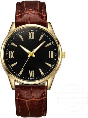 ModernMart Ultra Thin Minimalist Leather Watch For Men Classic Quartz Dress Watch brown And Black