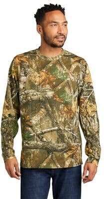 Russell Outdoors RU100LSP Realtree Long Sleeve Pocket Top in Edge size Medium   Cotton