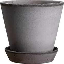 Julie Blumentopf 21 cm grau mit Untersetzer