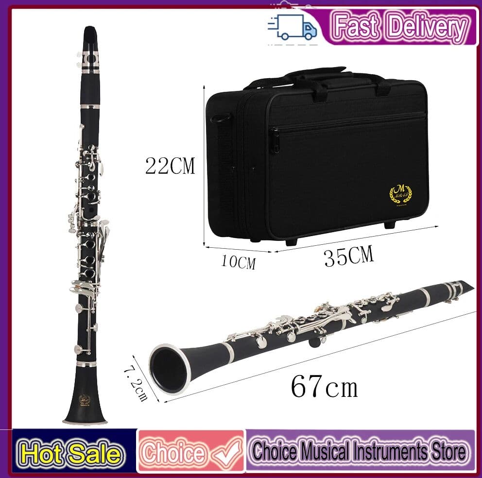 SLADE M MBAT Bb Clarinet 17 Keys Premium Composite Wooden Pro Woodwind Instrument Tenor Clarinet With Box Instrument Accessories
