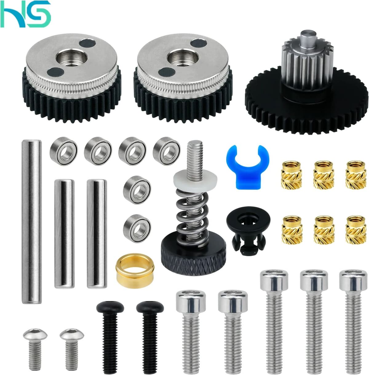Haldis 3D Printer Accessories  Hardened Steel HGX-LITE-Extruder Gear Kit, Compatible with Ender-3/Ender-3