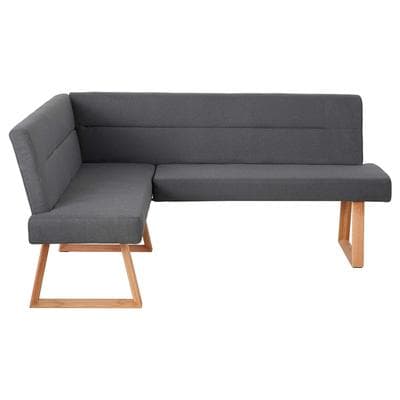 Eckbank OTTO HOME "Mellio", grau (anthrazit, eichefarben), B:190cm H:82cm T:150cm, Stoff, Sitzbänke, Eckbank, Beine aus massiver Eiche, pflegeleichtem Webstoff Bezug, Breite 190 cm