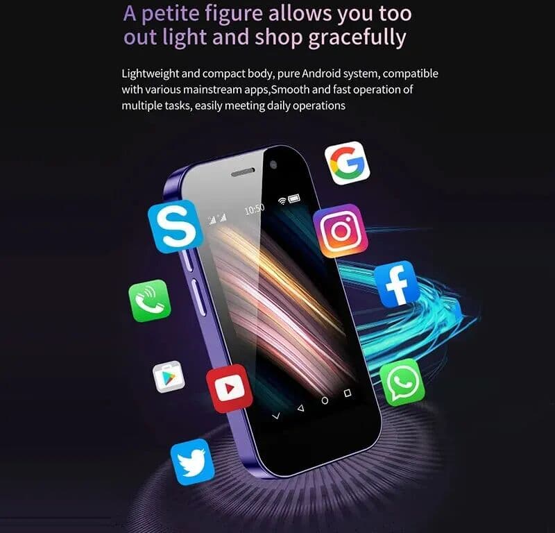 SOYES XS14 Pro 3.0in 4G Mini Smartphone Android 9.0 Dual Sim Face ID Dual Camera WIFI Bluetooth FM Hotspot GPS OTG Mobile Phone