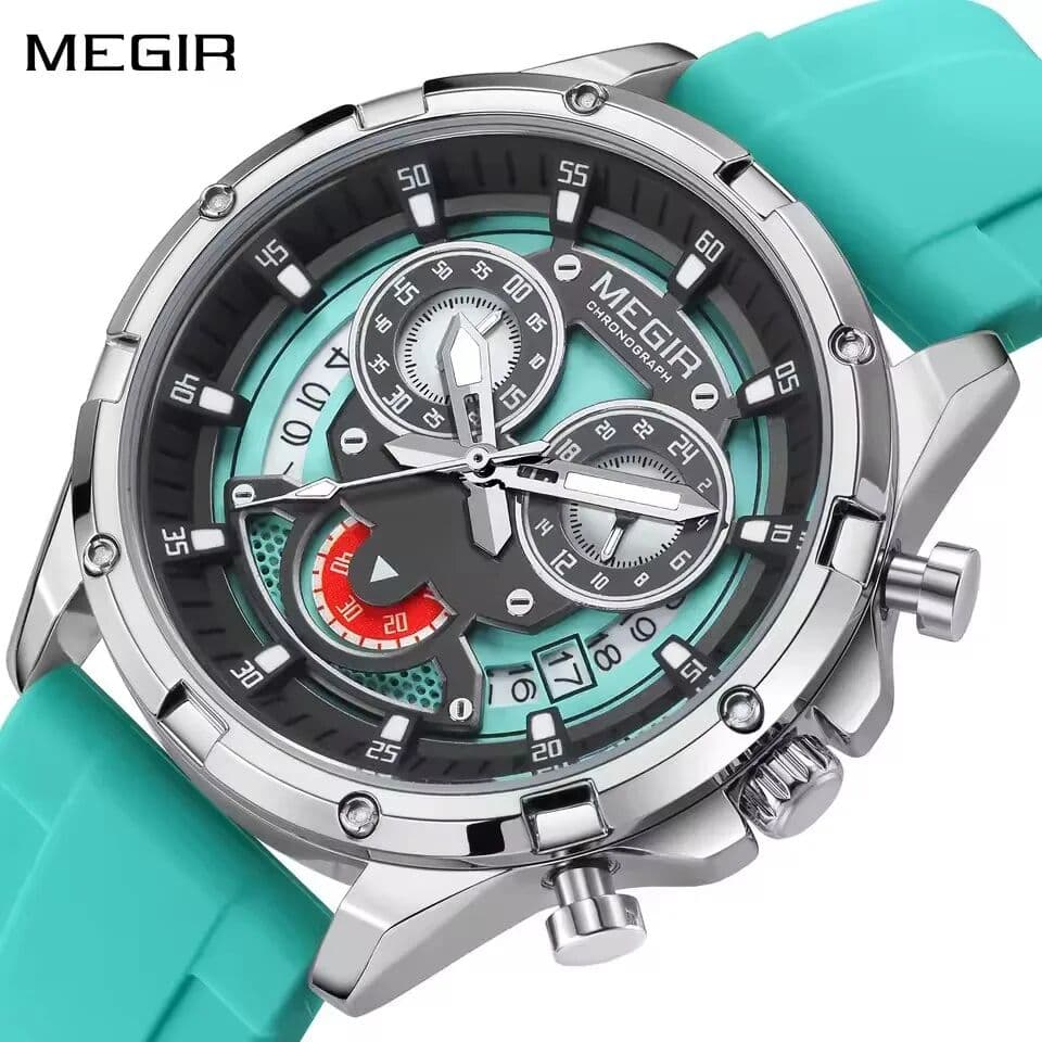MEGIR 2248 Top Brand Chronograph Quartz Watch Date Business Silicone Casual Luminous Luxury Fashion Gift Relogio Masculino