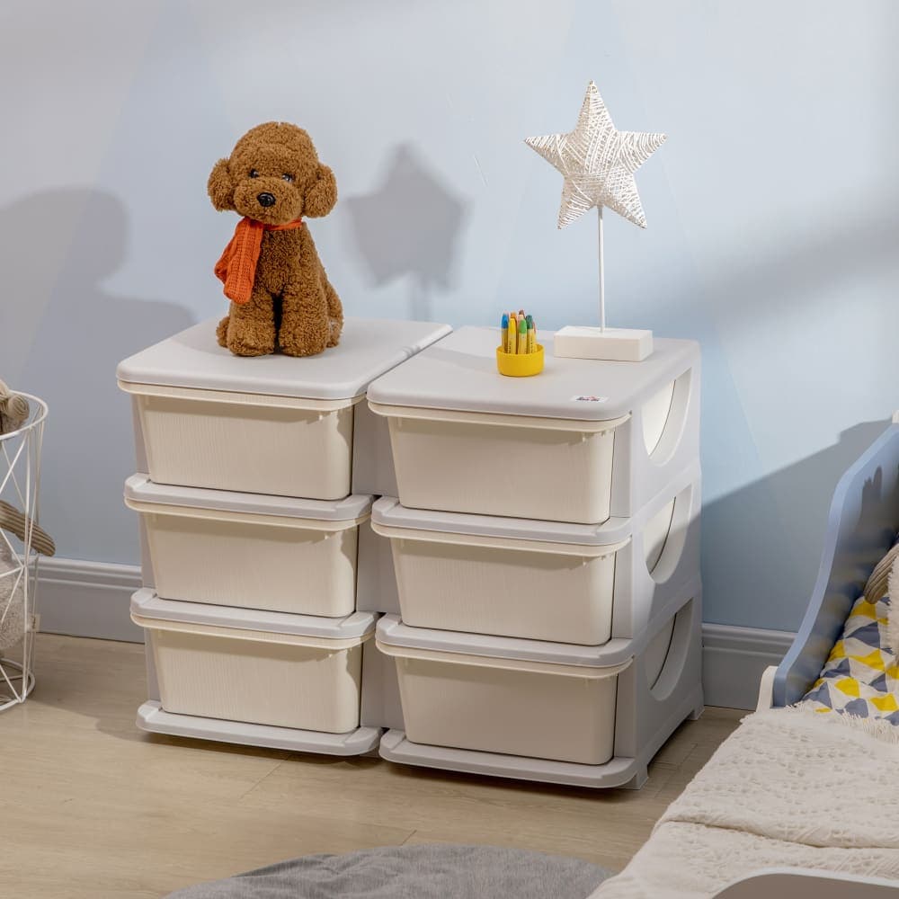 Homcom Organizador de juguetes 75x37x56.5 cm crema