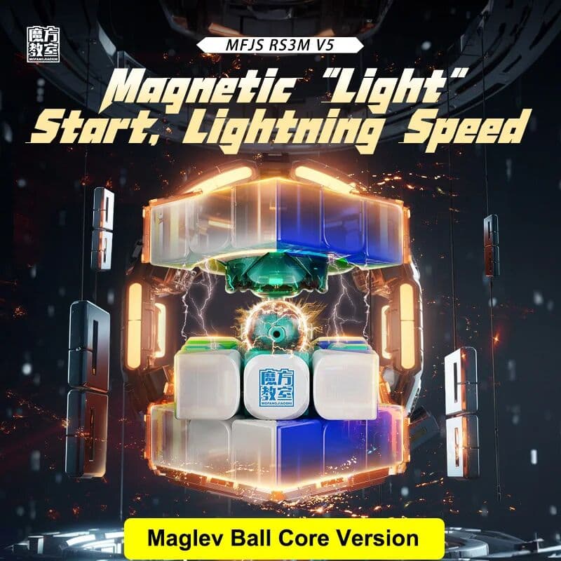 NONE MOYU RS3M V5 Magnetic Magic Cube 3x3x3 Speedcube 3x3 Professional Maglev Ball Core Speed Puzzle 3×3 Children's Toy Cubo Magico