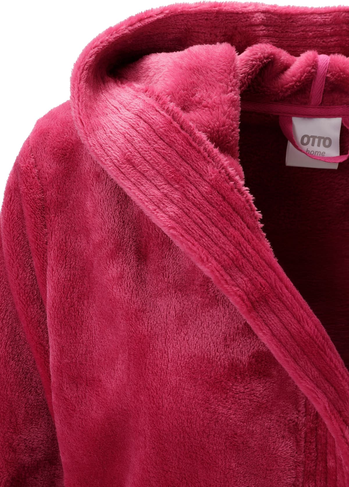 Unisex-Bademantel OTTO HOME "Miia, ideal für Sauna, Spa & im Urlaub" Gr. XL, pink (beere uni), L:125cm, Microfaser, Hausmäntel, Unisex-Bademantel, weich und kuschelig, plüsch, für Damen und Herren, S-XL