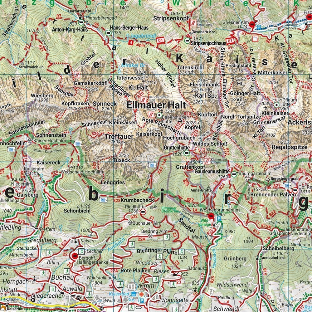 freytag & berndt Kitzbühel, Kufstein Og Kaisergebirge – Turkart 1:50 000 (Vannfast)