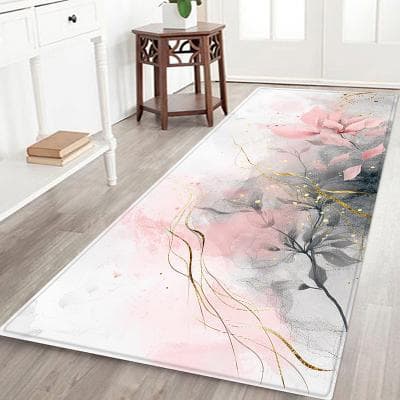LightInthebox Hallway Runner Rug Marble Textured Pattern Flannel Fabric Printed Home Decoration Entrance Dustproof Floor Mat Absorbent Soft Bathroom Cushion
