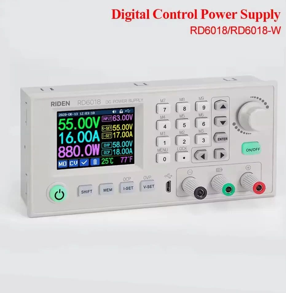 NONE RD6018W RD6018 60V 18A USB WiFi DC Dapat Disesuaikan Step Down Tegangan Bangku Catu Daya Konverter Buck & 1200W AC DC PSU