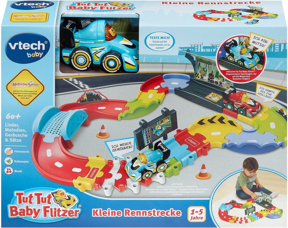 Autorennbahn VTECH "Tut Tut Baby Flitzer - Kleine Rennstrecke", Kinder, bunt, Kunststoff, Autorennbahnen Autorennbahn, inklusive Tut Tut Baby Flitzer bunt Einheitsgröße