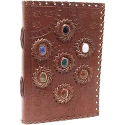 Leather Chakra Stone Notebook (22.5x15cm)