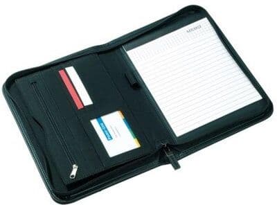 Portablocco CREADO A5 con zip, poliestere/PVC nero 26x18x3,5 cm Personalizzate o neutre