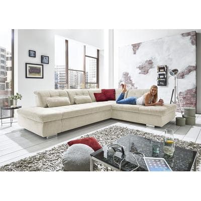 Ecksofa DIE PLANBAR "MP-IN17004 L-Form, Breite 323 cm, mit Kaltschaum-Polsterung", beige (natur), B:323cm H:84cm T:260cm, 100% Polyester, Sofas, Ecksofa, inkl. Sitztiefenverstellung, wahlweise weitere Funktionen