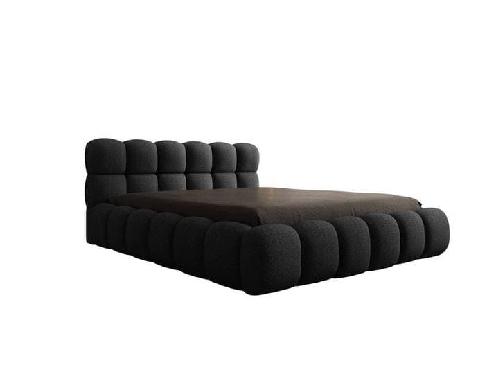 Luxusbetten24 Polsterbett Designer Polsterbett Boston Bouclé, mit Stauraum