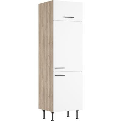 Kühlumbauschrank OPTIFIT "Fiona", weiß, B:60cm H:211,8cm T:58,1cm, Holzwerkstoff, Schränke, Breite 60 cm, m. 2 Türen, 1 Klappe, höhenverstellbare Füße