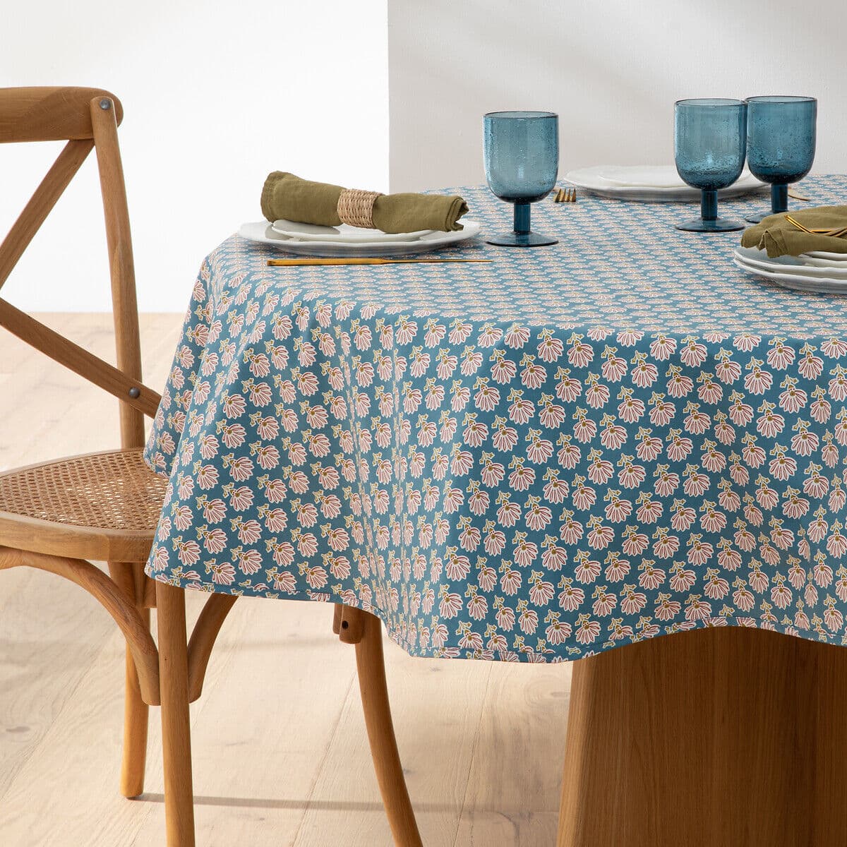LA REDOUTE INTERIEURS Nappe ronde imprimée coton enduit Nadesha