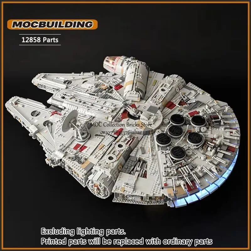 MOCBUILDING UCCS Spaceship MOC Building Blocks Starfighter Space Battle Technology Bricks Spacecraft Toys DIY Assembly Collection Xmas Gifts