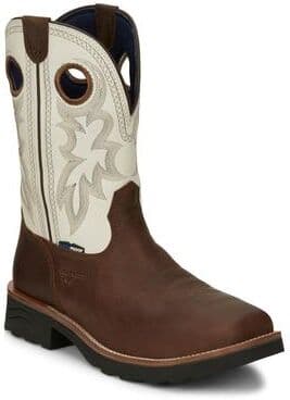 "Tony Lama Fireball 11"" WP Square Comp Toe - Mens 8.5 Brown Boot E2"