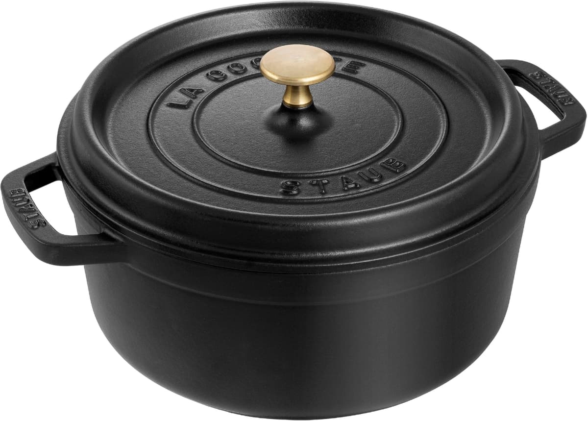Bräter STAUB "Cocotte", schwarz, H:18,2cm Ø:28cm, Töpfe, Bräter, robust, langlebig, perfekte Hitzeverteilung, Aromaregen-Deckel