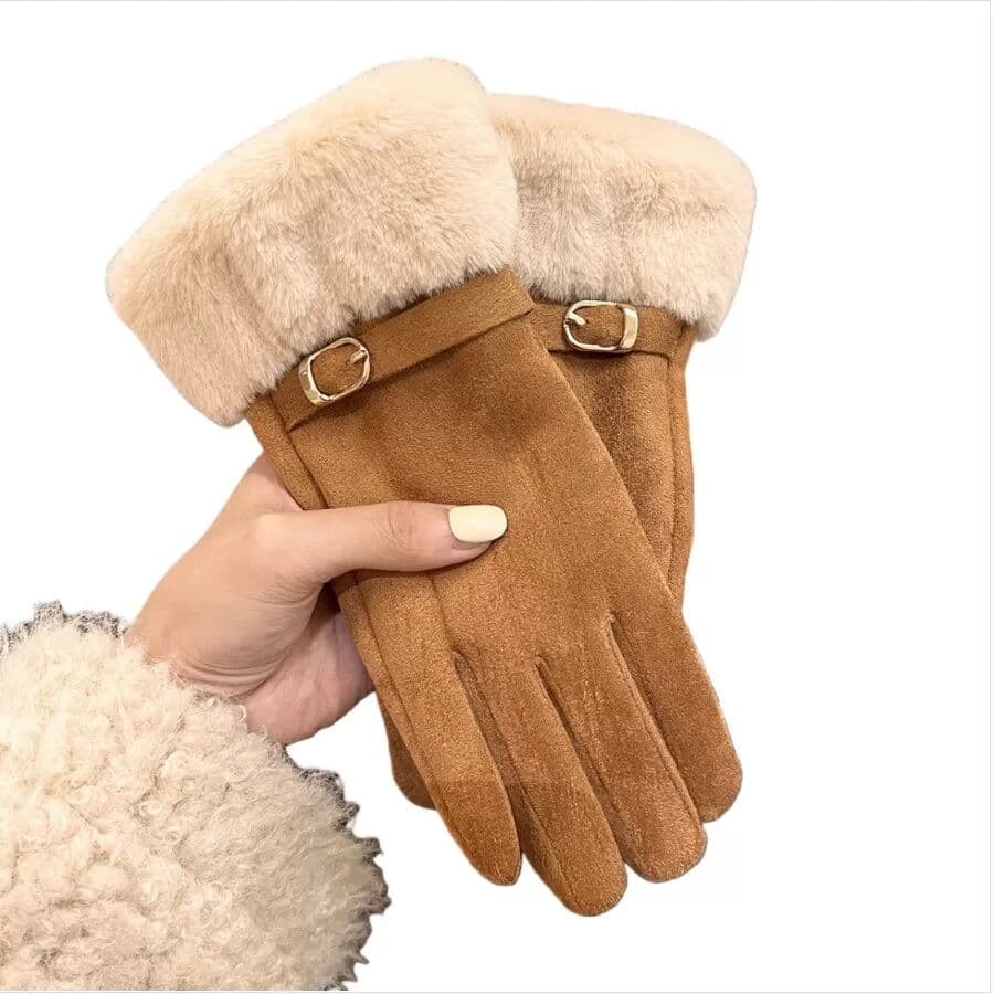 INF Winter Outdoor Radfahren Fahren Touchscreen Fünf-Finger-Handschuhe Kamel