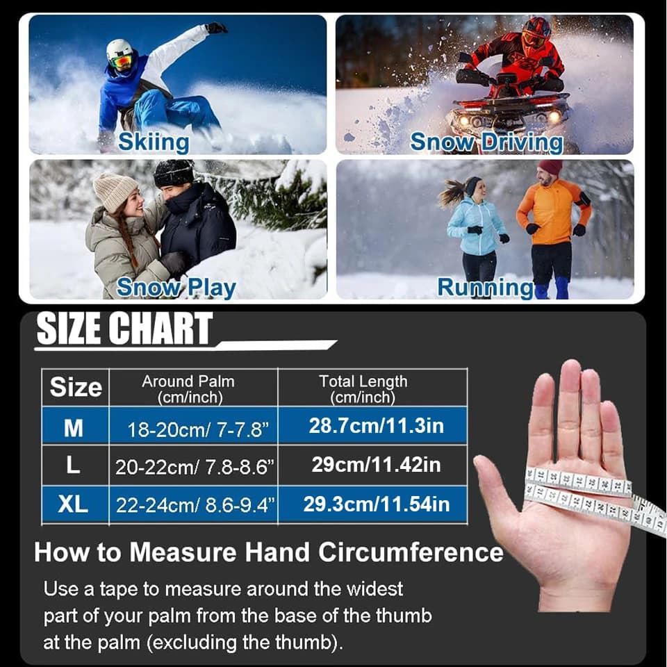 NONE GTUBIKE Winter warme Handschuhe für Outdoor-Radfahren, Skifahren, verdickter, kältebeständiger Handschuh, wasserdichter Touchscreen, Campingausrüstung