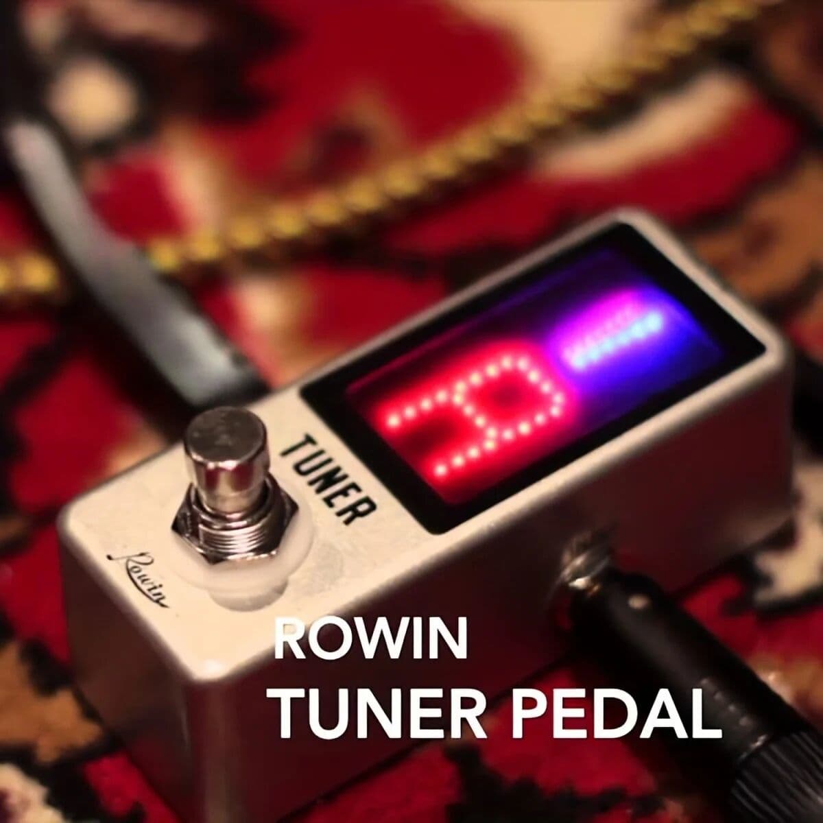 Miwayer Rowin LT-910 Guitar Tuner Pedal   Ultra-Precise Strobe Mode, LED Display, True Bypass, Compact Metal Design for Guitar/Bass (9V)