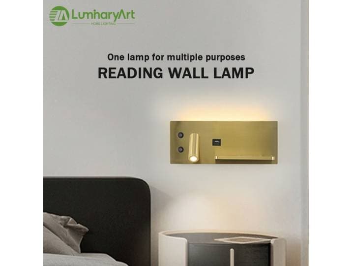 Applique murale LED moderne avec chargeur sans fil, Interface USB créative Simple, veilleuse adaptée au salon, une chambre à coucher ou un bureau